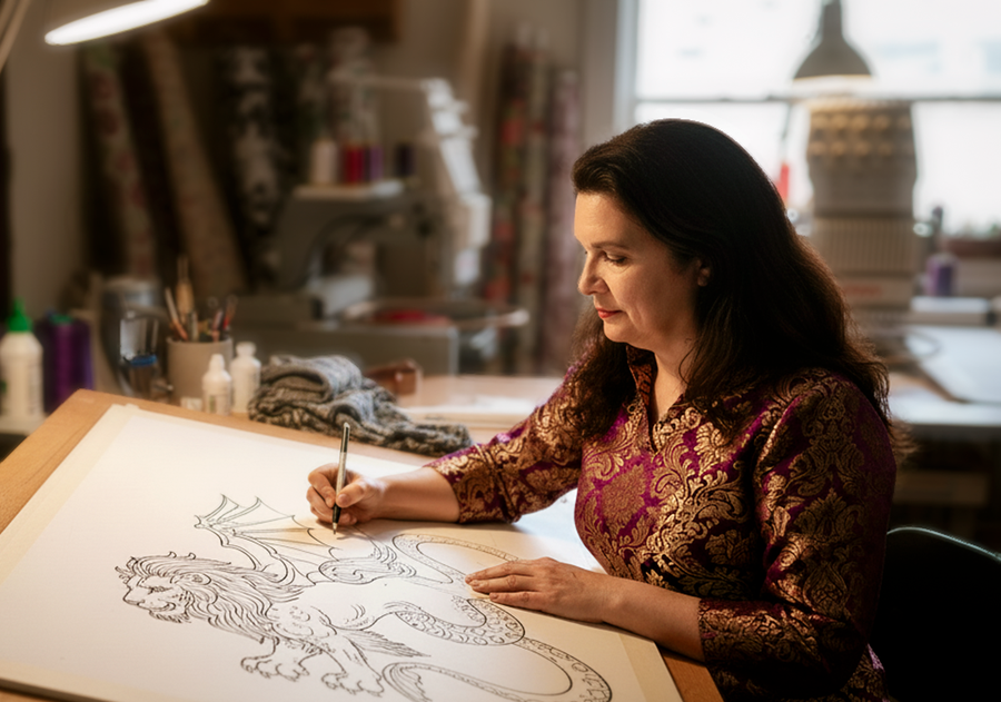 Cécile Hadjian dessinant